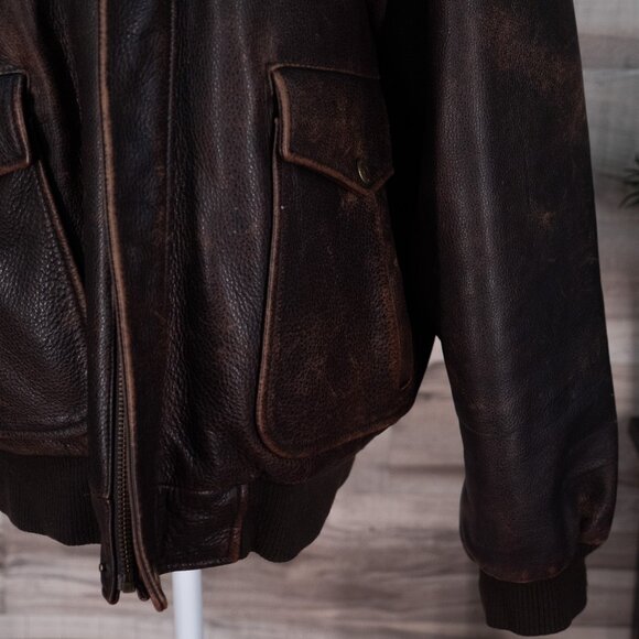 Eddie Bauer Brown Men’s Soft Leather Bomber Jacket - Picture 4 of 8